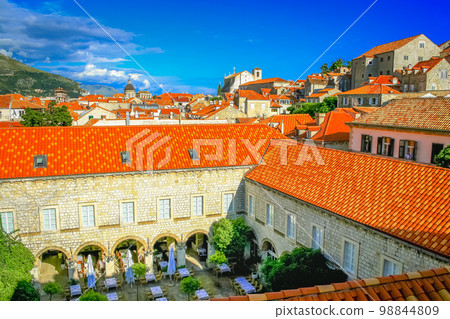 Dubrobvik old town, turquoise adriatic beach in Dalmatia, Croatia Dubrobvik old town, turquoise adriatic beach in Dalmatia, Croatia 98844809