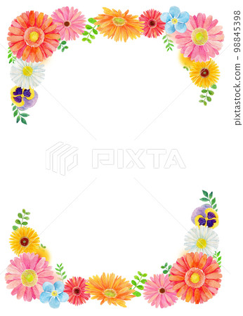 Girly frame surrounded by flowers Girly frame surrounded by flowers 98845398