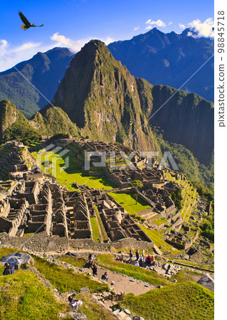 A magnificent view of the ruins of Machu Picchu, the floating city of the Inca civilization A magnificent view of the ruins of Machu Picchu, the floating city of the Inca civilization 98845718