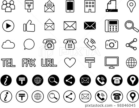 可用於名片等的圖標插圖集。 98846045
