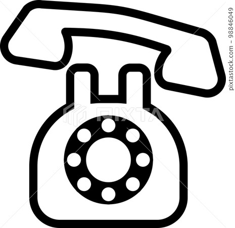 Simple monochrome illustration of black phone 98846049