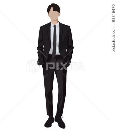 A man in a business suit on a white background. Vector illustration in flat style 98846470