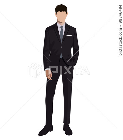 A man in a business suit on a white background.... - Stock Illustration ...
