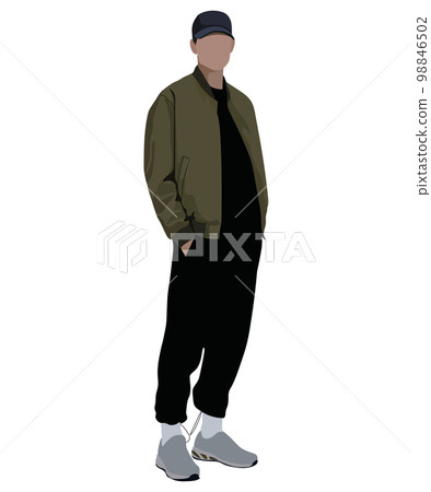 Stylish man in fashionable clothes on a white background. Vector illustration in flat style Stylish man in fashionable clothes on a white background. Vector illustration in flat style 98846502