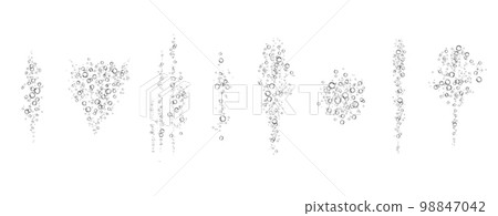Oxygen air bubbles  flow  in water on white  background. 98847042
