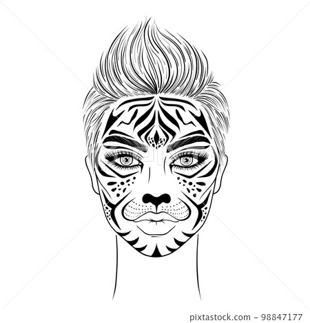 Woman with face art. 98847177