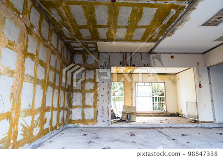 Housing complex demolition construction site indoors 98847338