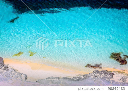 Tropical paradise, sand beach in caribbean Saona Island, Punta Cana, Dominican 98849483