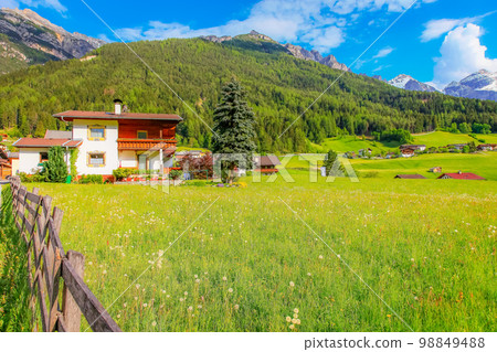 Alpine farm in Green Stubai valley near Innsbruck, Tyrol, Austria 98849488
