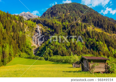 Alpine farm in Green Stubai valley near Innsbruck, Tyrol, Austria 98849554