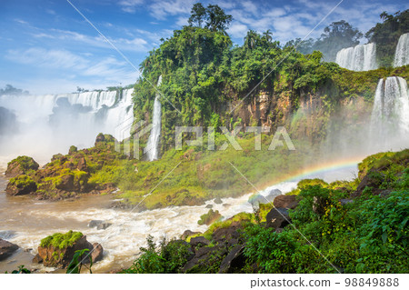 Iguacu falls on Argentina Side from southern Brazil side, South America 98849888