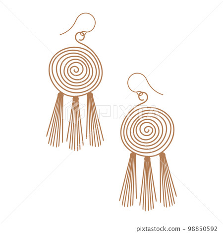 Earrings in boho style. Handmade jewelry in ethnic style. Elegant accessory in bohemian style Earrings in boho style. Handmade jewelry in ethnic style. Elegant accessory in bohemian style 98850592