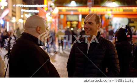 Two friends on their vacation in Dublin Ireland - travel photography 98851183