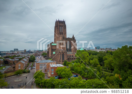 The Cathedral of Liverpool - aerial view 98851218