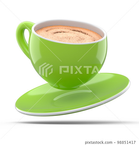 Ceramic coffee cup for cappuccino, americano, espresso, mocha, latte on white 98851417