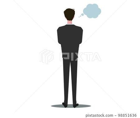 An imaginative businessman. make an image. vector illustration 98851636