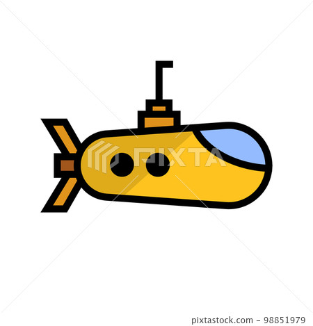 在平面設計中的潛艇圖標。向量。 在平面設計中的潛艇圖標。向量。 98851979