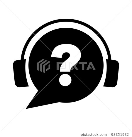 客戶中心剪影圖標。聊天支持。幫助中心。向量。 客戶中心剪影圖標。聊天支持。幫助中心。向量。 98851982