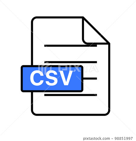 CSV file. Comma delimited file. .CSV file extension. vector. 98851997