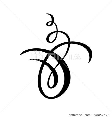Vintage swirl calligraphic flourish, vector divider ornament design. Illustration for book, greeting card, wedding invitation, Valentines Day 98852572