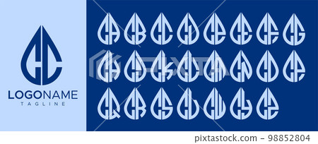 Collection of water drop C letter logo design. Droplet C letter logo brand set. Collection of water drop C letter logo design. Droplet C letter logo brand set. 98852804