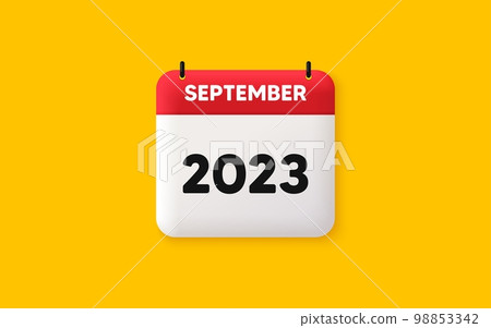 Calendar schedule 3d icon. September month icon. Event schedule Sep date. Meeting appointment planner. Agenda plan, Month schedule 3d calendar and Time planner. September day reminder. Vector 98853342