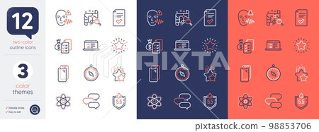 Set of Web lectures, Voice wave and Twinkle star line icons. Include Smartphone glass, Approved checklist, Ph neutral icons. Ranking stars, Search map, Chemistry atom web elements. Vector Set of Web lectures, Voice wave and Twinkle star line icons. Include Smartphone glass, Approved checklist, Ph neutral icons. Ranking stars, Search map, Chemistry atom web elements. Vector 98853706