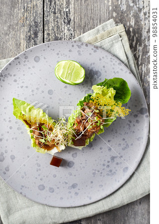 Beautiful and tasty food on a plate Beautiful and tasty food on a plate 98854031