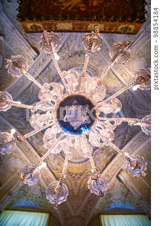 Palazzo Borromeo, Palace Interior view in Isola Bella, Isole Borromee archipelago, Lake Maggiore Palazzo Borromeo, Palace Interior view in Isola Bella, Isole Borromee archipelago, Lake Maggiore 98854184