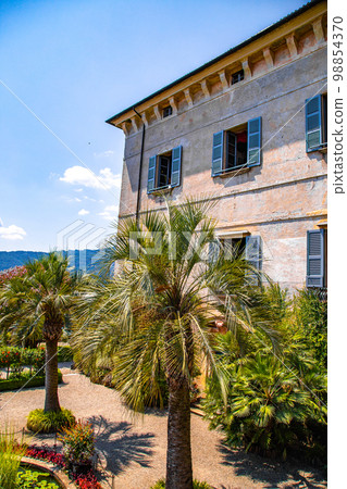 Views of Isola Madre villa and botanic garden, in Isole Borromee archipelago, Lake Maggiore, Italy. 98854370