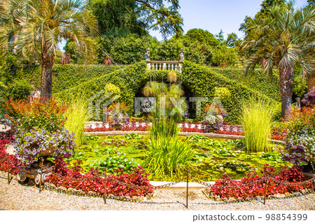 Views of Isola Madre villa and botanic garden, in Isole Borromee archipelago, Lake Maggiore, Italy. Views of Isola Madre villa and botanic garden, in Isole Borromee archipelago, Lake Maggiore, Italy. 98854399