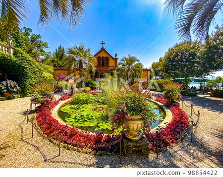 Views of Isola Madre villa and botanic garden, in Isole Borromee archipelago, Lake Maggiore, Italy. Views of Isola Madre villa and botanic garden, in Isole Borromee archipelago, Lake Maggiore, Italy. 98854422