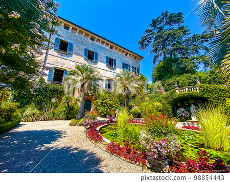Views of Isola Madre villa and botanic garden, in Isole Borromee archipelago, Lake Maggiore, Italy. 98854443