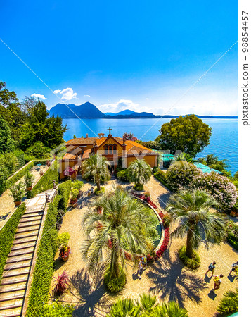 Views of Isola Madre villa and botanic garden, in Isole Borromee archipelago, Lake Maggiore, Italy. Views of Isola Madre villa and botanic garden, in Isole Borromee archipelago, Lake Maggiore, Italy. 98854457