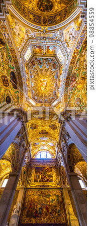 Basilica of Santa Maria Maggiore, a major church in the upper town of Bergamo, Northern Italy 98854559
