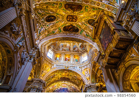 Basilica of Santa Maria Maggiore, a major church in the upper town of Bergamo, Northern Italy 98854560
