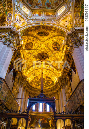 Basilica of Santa Maria Maggiore, a major church in the upper town of Bergamo, Northern Italy 98854567
