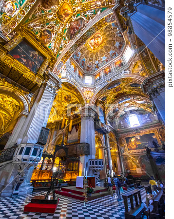 Basilica of Santa Maria Maggiore, a major church in the upper town of Bergamo, Northern Italy Basilica of Santa Maria Maggiore, a major church in the upper town of Bergamo, Northern Italy 98854579
