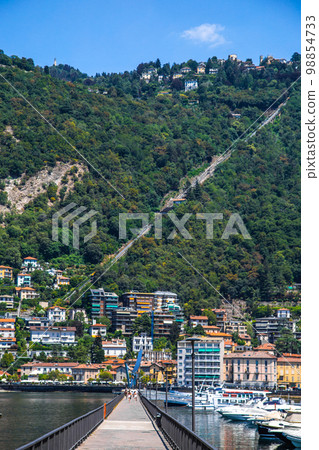 View of the Como Brunate funicular in Lake Como, Nothern Italy View of the Como Brunate funicular in Lake Como, Nothern Italy 98854733