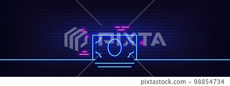 Neon light glow effect. Cash money line icon. Banking currency sign. ATM service symbol. 3d line neon glow icon. Brick wall banner. Cash money outline. Vector Neon light glow effect. Cash money line icon. Banking currency sign. ATM service symbol. 3d line neon glow icon. Brick wall banner. Cash money outline. Vector 98854734