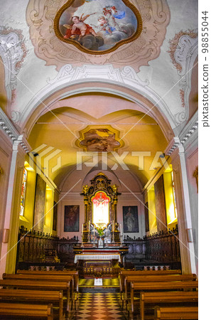 St Stefano church in Menaggio town in lake Como, Lombardy, northern Italy St Stefano church in Menaggio town in lake Como, Lombardy, northern Italy 98855044