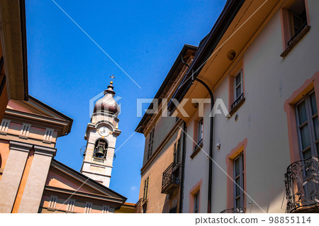 St Stefano church in Menaggio town in lake Como, Lombardy, northern Italy 98855114
