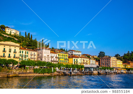 Street view of Bellagio village in Lake Como, in Italy. 98855184