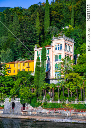 Street view of Bellagio village in Lake Como, in Italy. 98855225