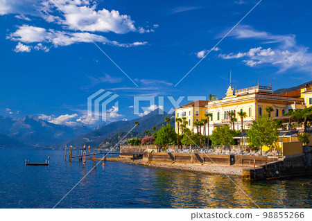Street view of Bellagio village in Lake Como, in Italy. Street view of Bellagio village in Lake Como, in Italy. 98855266