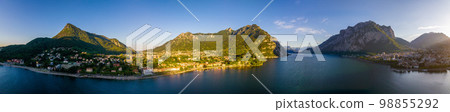 Aerial view of Malgrate Lecco in Lake Como, Italy 98855292