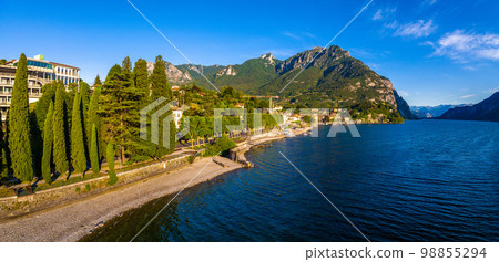 Aerial view of Malgrate Lecco in Lake Como, Italy Aerial view of Malgrate Lecco in Lake Como, Italy 98855294