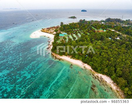 Aerial view of North Point Beach in Koh Lipe, Satun, Thailand Aerial view of North Point Beach in Koh Lipe, Satun, Thailand 98855363
