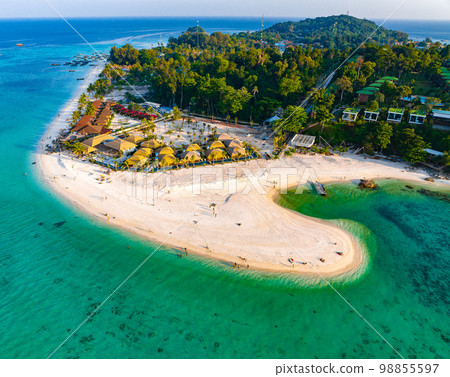 Aerial view of North Point Beach in Koh Lipe, Satun, Thailand Aerial view of North Point Beach in Koh Lipe, Satun, Thailand 98855597