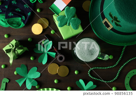 Concept of St. Patrick's Day, top view 98856135